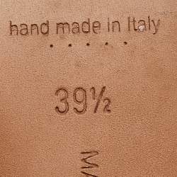 Pre Owned Manolo Blahnik Cream Canvas Maysli Pumps Size 39.5