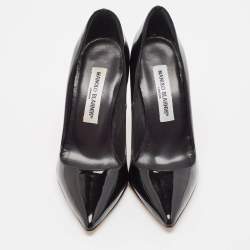 Manolo Blahnik Black Patent Leather BB Pumps Size 36