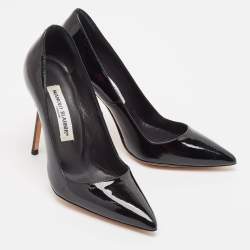 Manolo Blahnik Black Patent Leather BB Pumps Size 36