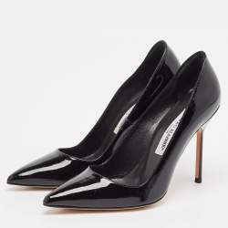 Manolo Blahnik Black Patent Leather BB Pumps Size 36