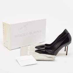 Manolo Blahnik Black Patent Leather BB Pumps Size 36