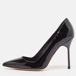 Manolo Blahnik Black Patent Leather BB Pumps Size 36