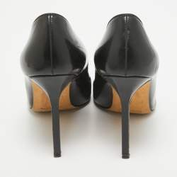 Manolo Blahnik Black Patent Leather Pointed Toe Pumps Size 37