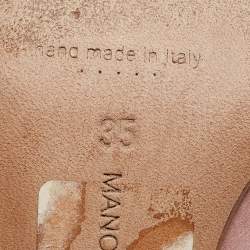 Pre Owned Manolo Blahnik Light Pink Satin Hangisi Pumps Size 35