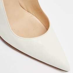 Pre Owned Manolo Blahnik White Leather BB Pumps Size 42