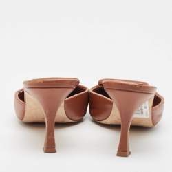 Pre Owned Manolo Blahnik Brown Leather Maysale Mules Size 37