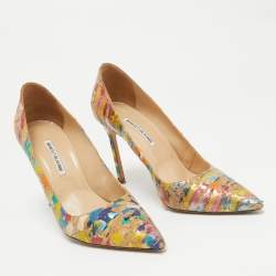 Manolo Blahnik Multicolor Cork BB Pumps Size 42