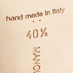 Pre Owned Manolo Blahnik Ivory Satin Hangisi Pumps Size 40.5