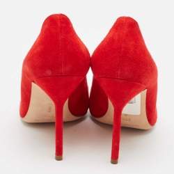 Manolo Blahnik Red Suede BB Pumps Size 36.5