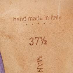 Pre Owned Manolo Blahnik Lilac Suede Maysale Mules Size 37.5