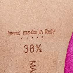 Pre Owned Manolo Blahnik Pink Satin Hangisi Pumps Size 38.5