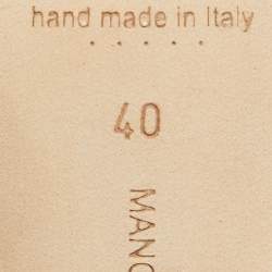 Pre Owned Manolo Blahnik Green Satin Fiboslac Slingback Pumps Size 40