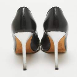Manolo Blahnik Silver/Black Leather BB Pumps Size 36.5