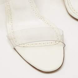 Pre Owned Manolo Blahnik Transparent PVC Scolto Slide Sandals Size 39