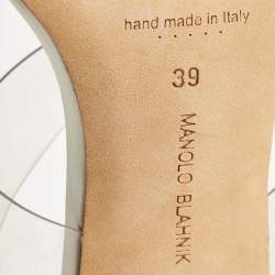 Pre Owned Manolo Blahnik Transparent PVC Scolto Slide Sandals Size 39