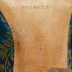 Pre Owned Manolo Blahnik Multicolor Brocade Fabric Hangisi Pointed Toe Pumps Size 40