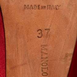 Manolo Blahnik Red Satin D'orsay Pumps Size 37