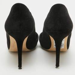 Manolo Blahnik Black Velvet Pointed Toe Pumps Size 36.5