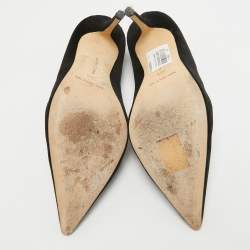 Manolo Blahnik Black Velvet Pointed Toe Pumps Size 36.5