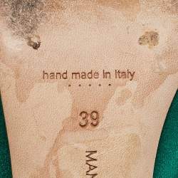 Pre Owned Manolo Blahnik Green Satin Dolores Slingback Pumps Size 39