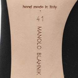 Pre Owned Manolo Blahnik Black Nylon Orientalia Pumps Size 41