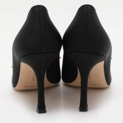 Pre Owned Manolo Blahnik Black Nylon Orientalia Pumps Size 41