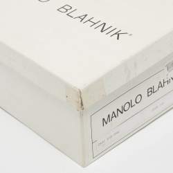 Pre Owned Manolo Blahnik Tan Leather Buckle Strap Pointed Toe Pumps Size 37