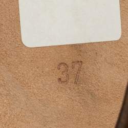 Pre Owned Manolo Blahnik Tan Leather Buckle Strap Pointed Toe Pumps Size 37