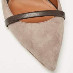 Manolo Blahnik Grey Leather and Suede Ankle Strap Pumps Size 42