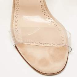 Pre Owned Manolo Blahnik Transparent PVC Scolto Slide Sandals Size 37.5