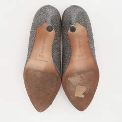 Manolo Blahnik Metallic Metallic Lurex Fabric Hangisi Pumps Size 35.5