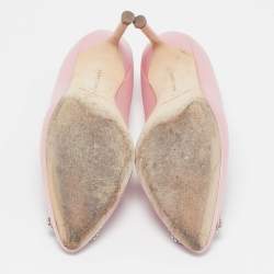 Manolo Blahnik Pink Satin Hangisi Pumps Size 37.5 