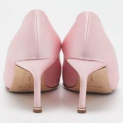 Manolo Blahnik Pink Satin Hangisi Pumps Size 37.5 
