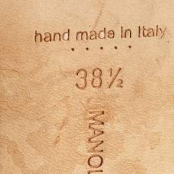 Pre Owned Manolo Blahnik Beige Satin Hangisi Pumps Size 38.5