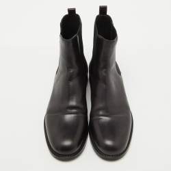 Pre Owned Manolo Blahnik Black Leather Chelsea Ankle Boots Size 37
