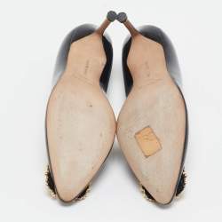 Pre Owned Manolo Blahnik Black Patent Leather Hangisi Pumps Size 37.5