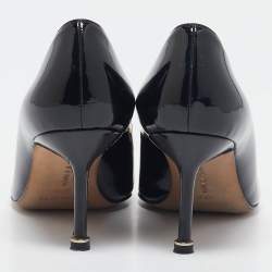 Pre Owned Manolo Blahnik Black Patent Leather Hangisi Pumps Size 37.5