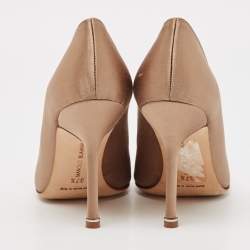 Manolo Blahnik Beige Satin Hangisi Pumps Size 37.5