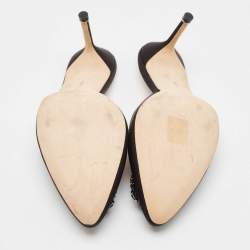 Manolo Blahnik Black Satin Hangisi Mules Size 42