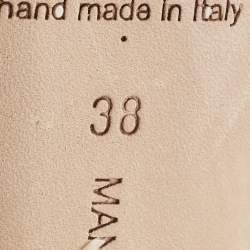 Pre Owned Manolo Blahnik Grey Satin Hangisi Pumps Size 38