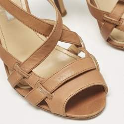 Manolo Blahnik Brown Leather Strappy  Sandals Size 36