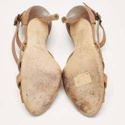 Manolo Blahnik Brown Leather Strappy  Sandals Size 36