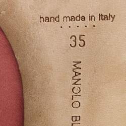 Pre Owned Manolo Blahnik Pink Satin Hangisi Pumps Size 35