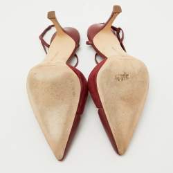 Manolo Blahnik Burgundy Leather and Suede Turgimodhi Pumps Size 38