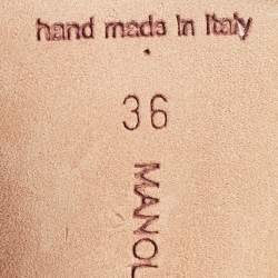 Pre Owned Manolo Blahnik Pink Satin Hangisi Pumps Size 36