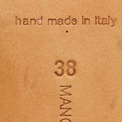 Pre Owned Manolo Blahnik White Leather Laser Cut-Out Pointed Toe Pumps Size 38