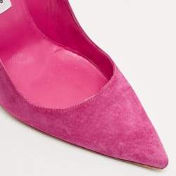 Manolo Blahnik Pink Suede BB Pointed Toe Pumps Size 39