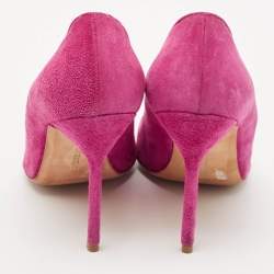 Manolo Blahnik Pink Suede BB Pointed Toe Pumps Size 39