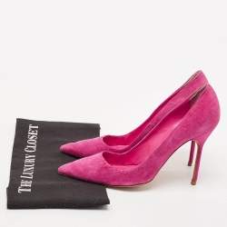 Manolo Blahnik Pink Suede BB Pointed Toe Pumps Size 39