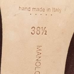 Manolo Blahnik Brown Suede BB Pointed Toe Pumps Size 38.5